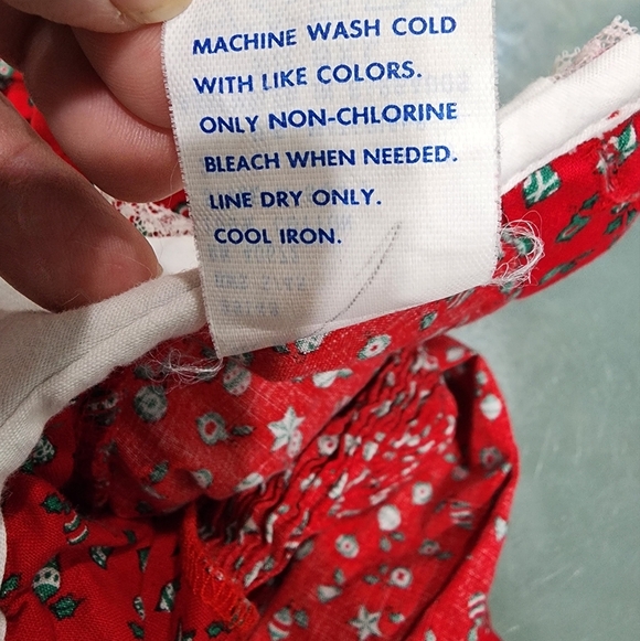 Vtg Winnie The Pooh Dress Girls Size 6XL Smocked Peter Pan Lace Collar Christmas - Picture 7 of 11